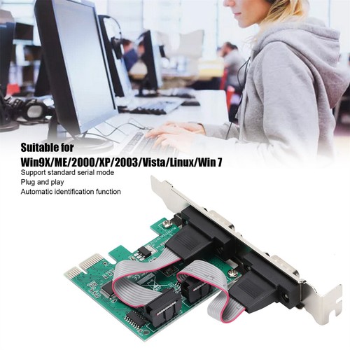 PCIE Serial Card 2 Ports Plug and Automatic Identification Erweiterungskarte - Afbeelding 8 van 8