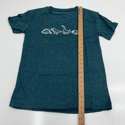 Aoymay Green Dinosaurs Graphic Print Crew Neck T-Shirt Women's Size Small NEW - 第 5/6 張圖片