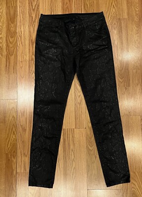Hallhuber Dark Green Snakeskin animal print pants, size IT 38/US 2 or S