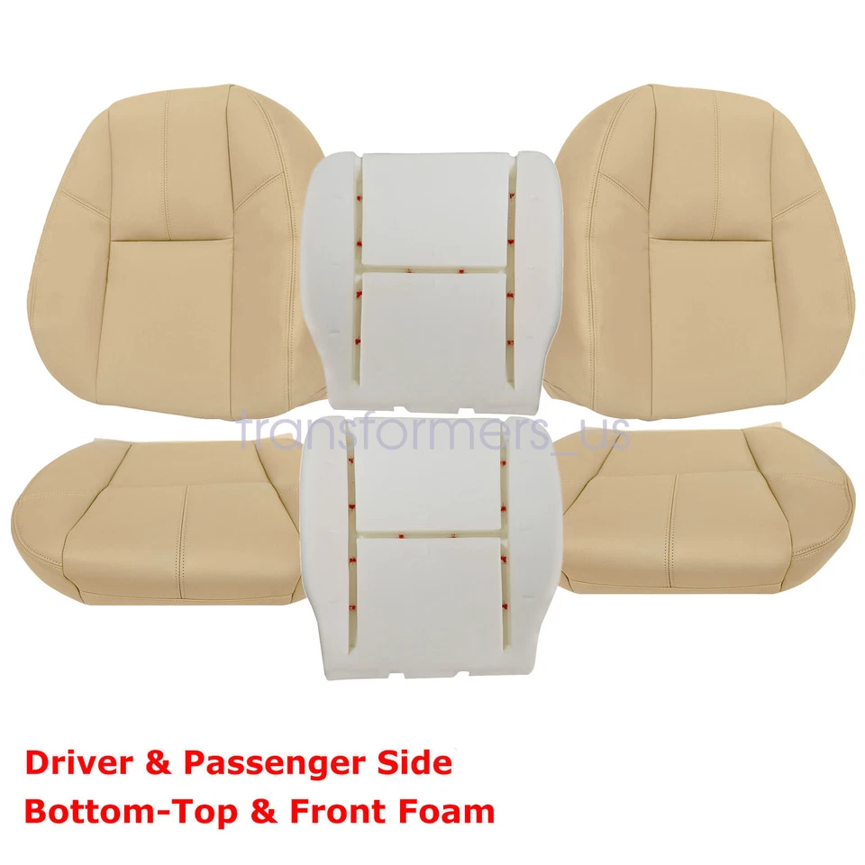 Cubierta de asiento delantera inferior-parte superior de cuero bronceado y espuma delantera para Chevy Silverado 2007-2014 Foto 4 de 4