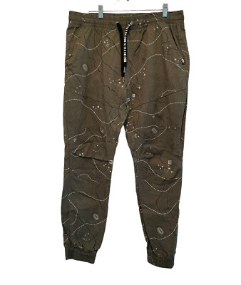 Ecko Unltd. Jogger Pants Mens XL Green Tapered Casual Graphic Print