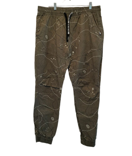Ecko Unltd. Jogger Pants Mens XL Green Tapered Casual Graphic Print