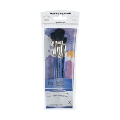 Royal & Langnickel Black Taklon Watercolour Value Pack Soft Paint Brush Sets - Picture 5 of 7