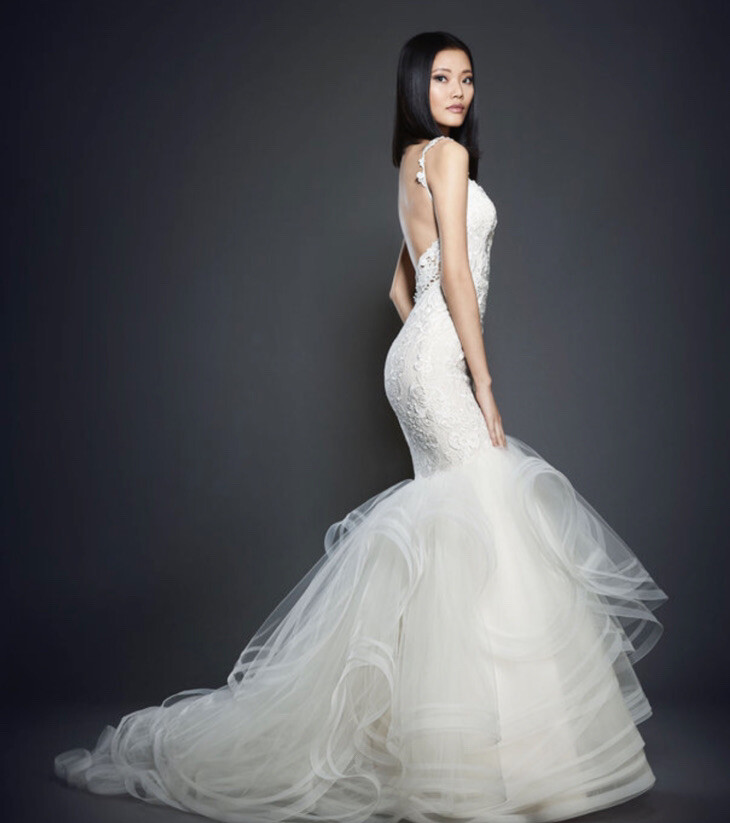 New Authentic Lazaro wedding dress style 3713 Size 12 $3950