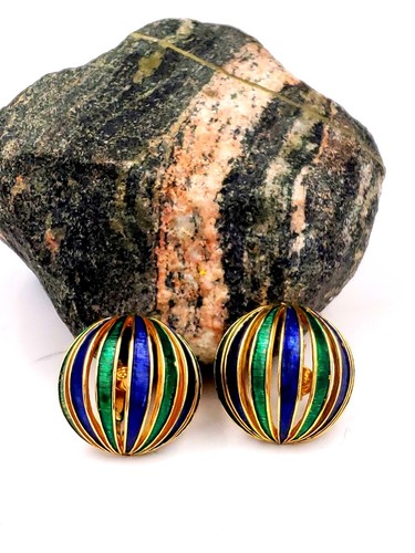 Boucher Gold Peacock - Classic Clip Earrings - Picture 8 of 19