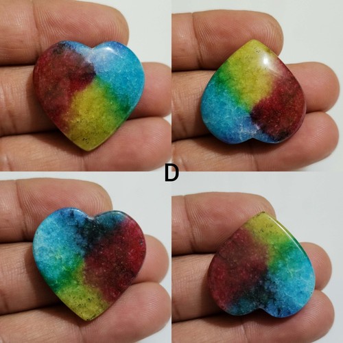 Use For Jewelry Amazing Rainbow Solar Quartz Cabochon Heart Shape Loose Gemstone - Imagen 5 de 13
