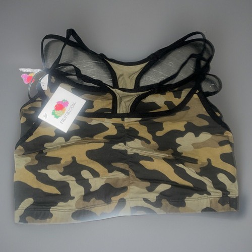Fruit of the Loom Womens Shirred Front Racerback Sports Bra 2 Pack Sz 38~NEW
