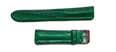 Breitling Vintage TRADEMA Strap 18-16 Glossy Green Genuine Coconut Buckle