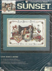 Love-Sews-a-Bond-Sunset-Counted-Cross-Stitch-Kit-13624-Sealed-New-Old-Stock