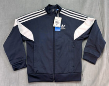 Adidas Track Jacket Navy Blue White Stripes Youth XS Boys Girls NEW DEFECTS