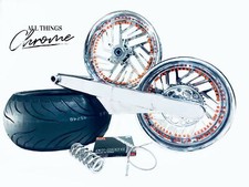 GSXR 300 FAT TIRE KIT ORANGE/CHROME TWIST IT WHEELS 2006-07 SUZUKI GSXR 600/750