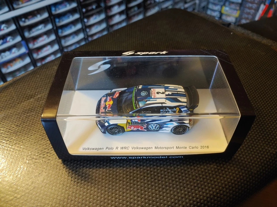 1x Spark S4966 VOLKSWAGEN POLO J. M. Latvala -  Rally MONTECARLO 2016 -1:43 RARE - Immagine 3 di 4