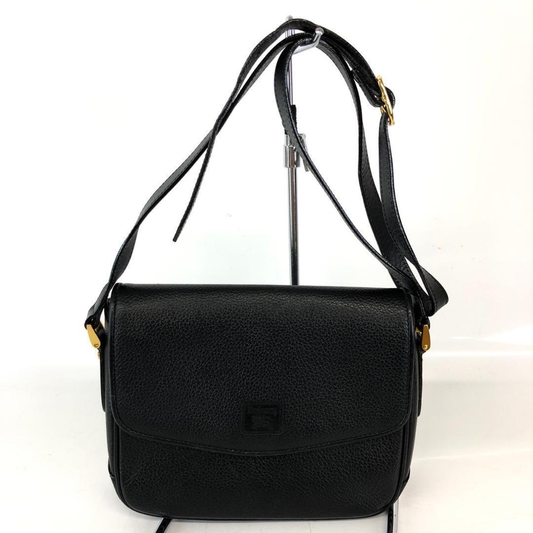 Burberry Shoulder Bag Nova Check Leather Black Authentic F1105147