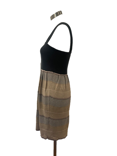 Anthropologie Gris Beige Hilos Metálicos Tejido Halter Top Suéter Vestido M - Imagen 3 de 7
