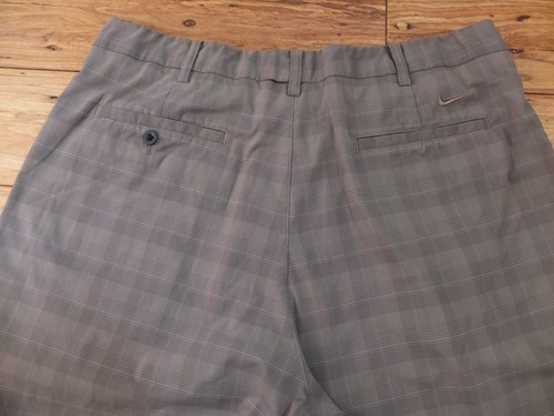 Nike Golf Shorts Mens 38 Gray plaid Tour Performance Regular Dri Fit - Picture 5 of 10