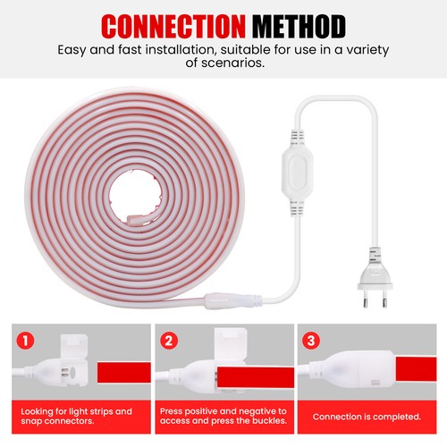 Neon COB LED Stripe Streifen 220V 230V Selbstklebend Lichtschlauch Wasserdicht - Imagen 11 de 27