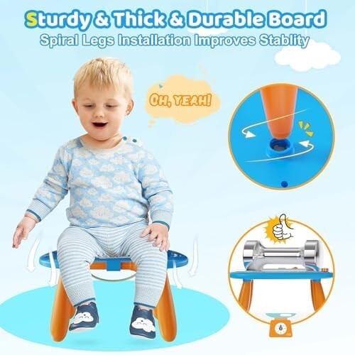 Magnetic Drawing Board - Educational Toddler Toy for 1-3 Year Olds (Light Blue) - Picture 7 of 7