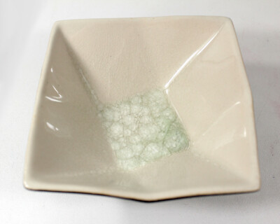 Two Serving Dishes Crackle Finish Unique Design Vegetable Fruit Snack Dipping