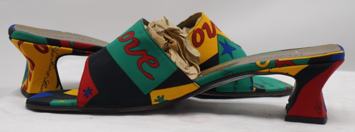 Mulas de tela vintage Yves Saint Laurent de la colección Love 1970 talla 7,5 M - Imagen 7 de 10