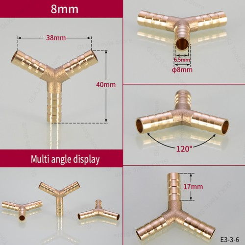 Messing Schlauchverbinder fittings Gerade Ellbogen Kreuz 3-wege Verbindungsstück - Picture 26 of 47