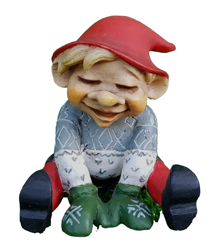 Secot 754271 "3 Gnomi Seduti" Figure Norvegesi in Resina" Dipinti a mano - Imagen 11 de 12