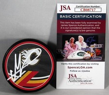 MARTIN POSPISIL SIGNED CALGARY FLAMES REVERSE RETRO Puck NHL AUTOGRAPHED JSA COA