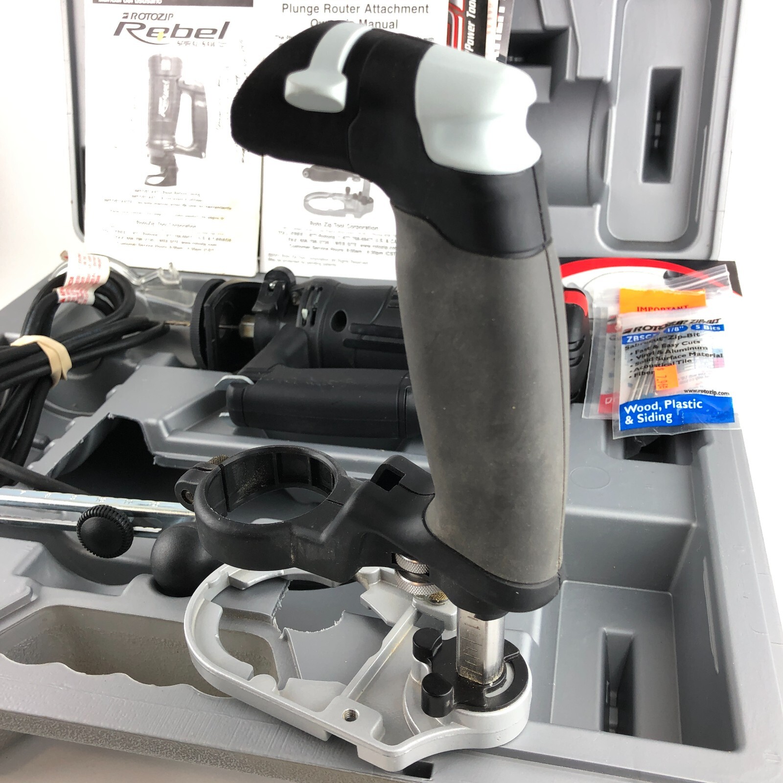 Rotozip Rebel Spiral Saw with Plunge Router Attachment & Circle Cutter