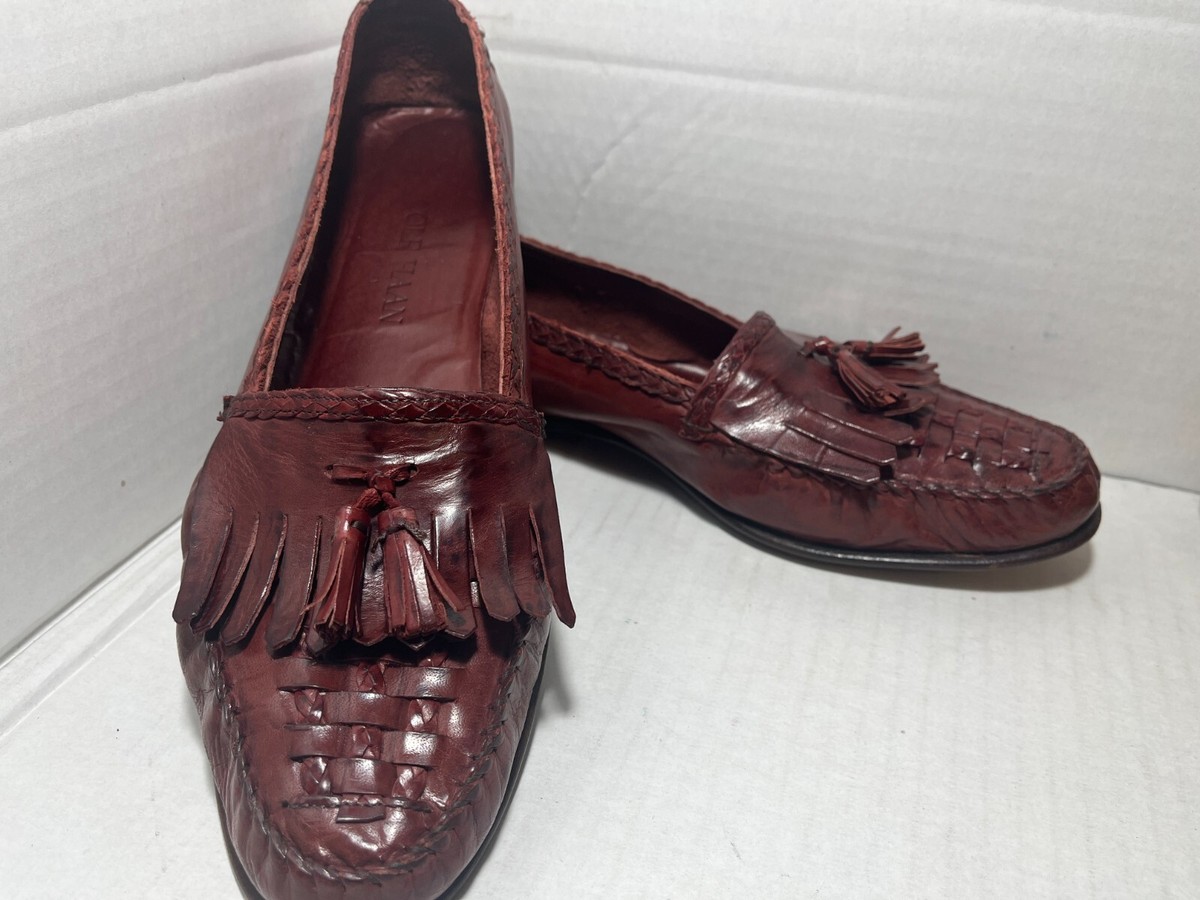 Cole Haan Summer Weave Kiltie Tassel Loafers 11.5 M Burgundy  display picture 2