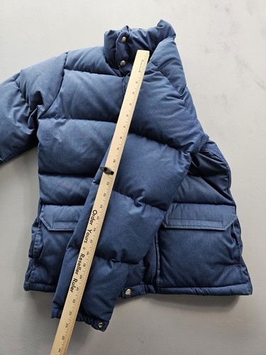 Vintage 1970s The North Face Brown Label Blue Puffer Jacket Goose Down XS - Picture 9 of 10