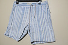 ONIA STRIPED SEERSUCKER HYBRID SWIM TRUNK  8" Ins Lined White Blue sz 31 Shorts — photo 4