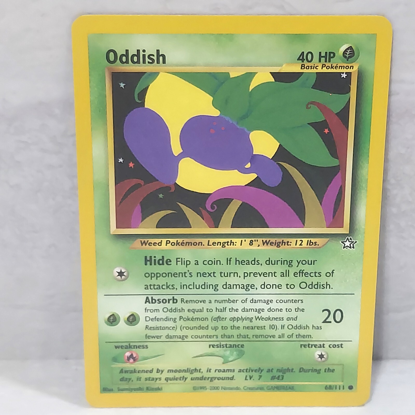 Pokemon Card Oddish 68/111 Neo Genesis Common