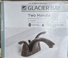 Glacier Bay Builders 4 in. Centerset Double Handle Low-Arc Bathroom Faucet
