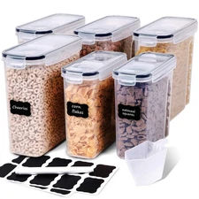 Cereal Containers Storage Large Storage Container 135.2oz with 16 Labels & Pen