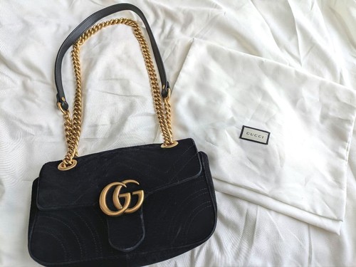GUCCI Marmont Velvet Shoulder Bag 337537