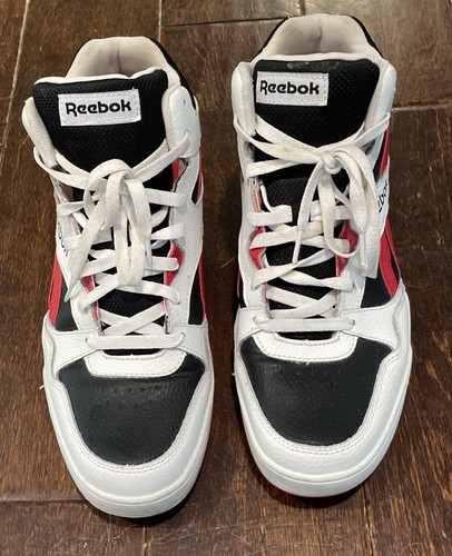 Reebok Galaxy1 Mens 11 White Black Red Mid Basketball Shoes Sneakers AR30109 - Picture 1 of 9