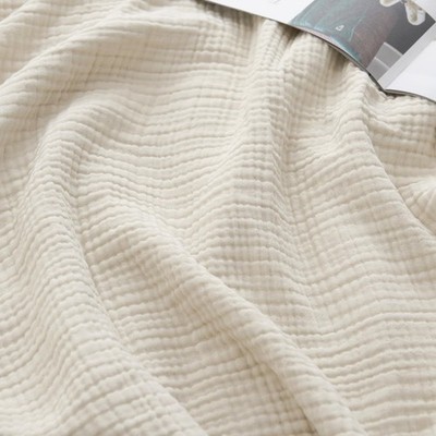 100% Natural Cotton Muslin Blanket King Size, 4-Layer Soft Breathable Lightwe...