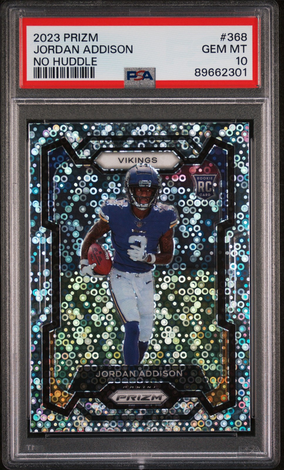 2023 PANINI PRIZM NO HUDDLE #368 JORDAN ADDISON PSA 10