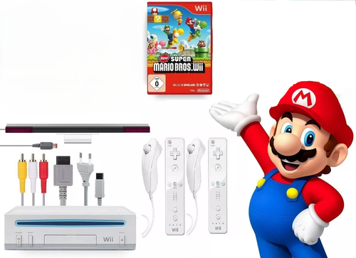 Nintendo Wii Pack Sports-Bianca-Balance Board-2 Pad-Mario Kart-2 Sterzi-completa - Foto 72 di 95