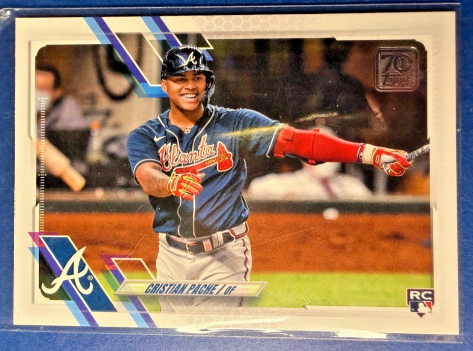 Cristian Pache 2021 Topps #187 Rookie Image Variation SP - Atlanta Braves