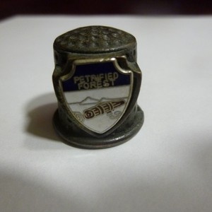 Pewter THIMBLE - PETRIFIED FOREST Souvenir - EVC