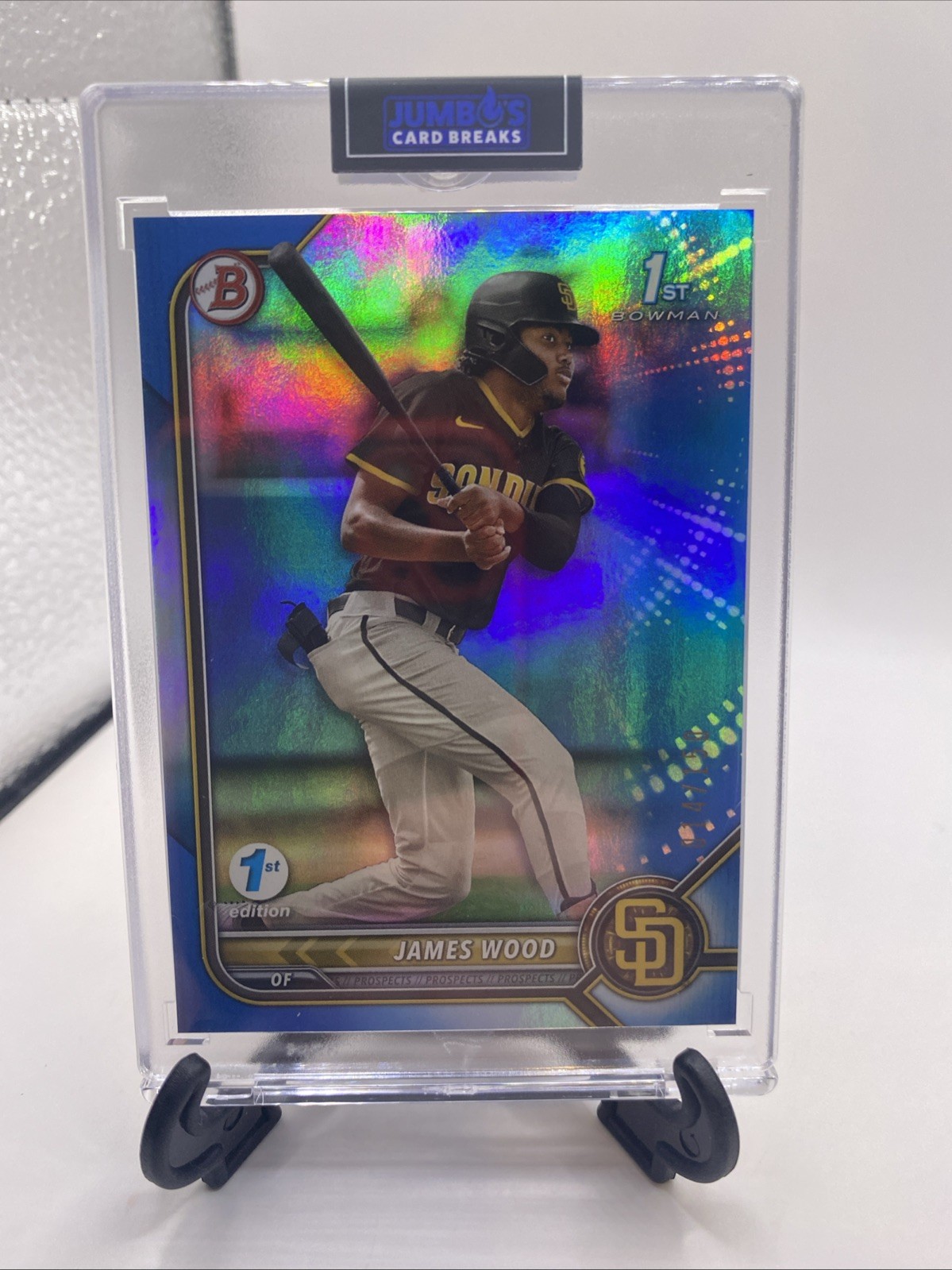 2022 Bowman 1st Edition #BPPF-108 James Wood Blue Foil #/150 Sp Padres Rc