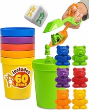 Counting Bears Set - 70 Pc Color Sorting Sensory Toys for Toddlers 3-4 - Mont...