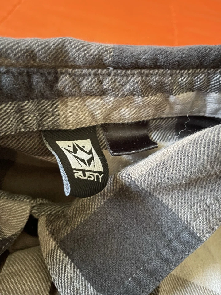 Camisa De Franela Oxidada De Colección Para Hombre Pequeña Multicolor Manga Larga Botón Foto 3 de 4