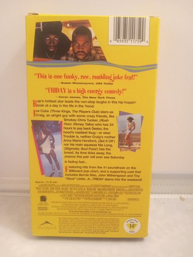 Friday VHS Tape 1995 Movie Ice Cube Chris Tucker - Turner Video (Pre Owned) - Picture 2 of 4