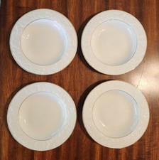 LENOX Fruits Of Life 9” Rimmed Soup/Pasta Bowls Set of 4 Gold Rim USA Excellent