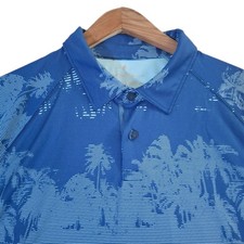 Tommy Bahama Island Active Polo Shirt Men's XL Blue Palms Performance