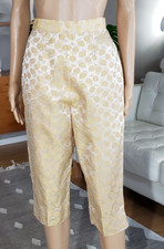Vintage 50's 60's Metallic Gold Cigarette Pants Pedal Pushers Capris