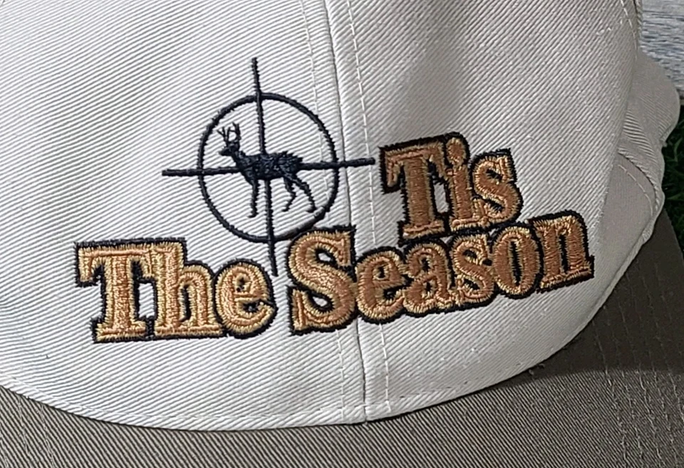 St1114 Outdoor Cap Company Light Gray Tis The Season Deer Hunting Snapback Hat - Image 2 of 4
