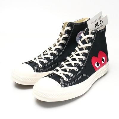 PLAY Comme des Garcons x Converse Chuck Taylor 70 HI Sneakers Black US 11.5