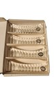 Set of 4 Vintage Glass Knife Rests Made in Hungary 3.25” Sawtooth Rectangular — photo 1